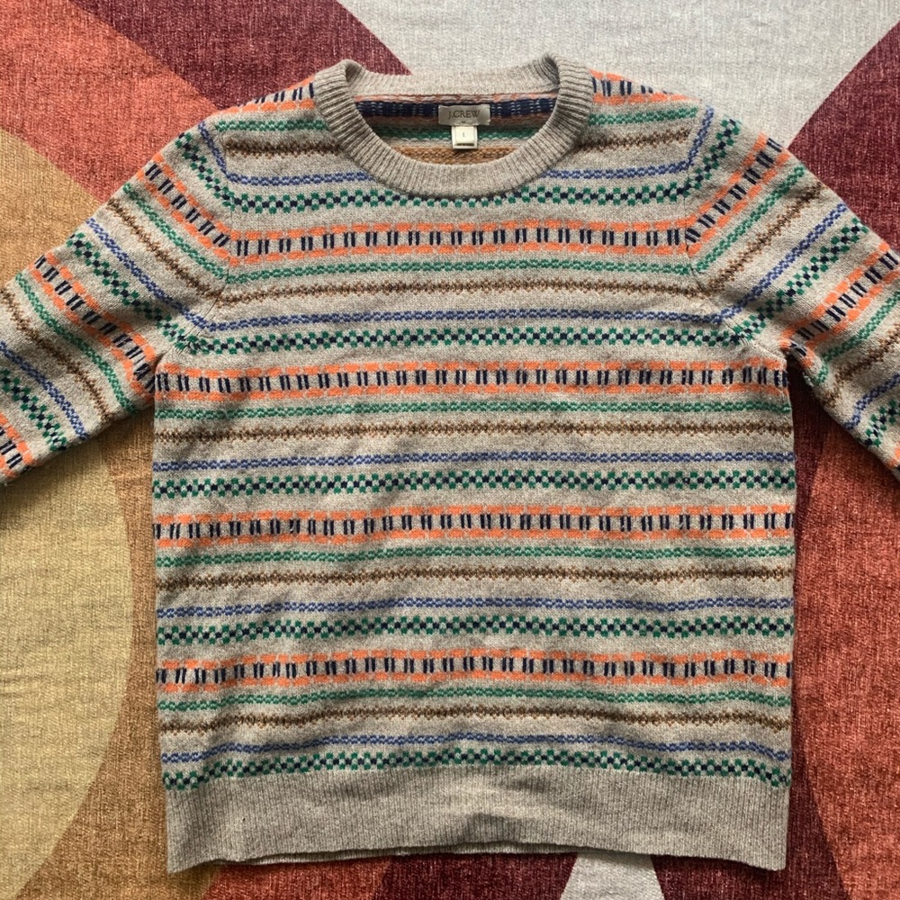 J Crew Lady’s Brown Striped Sweater